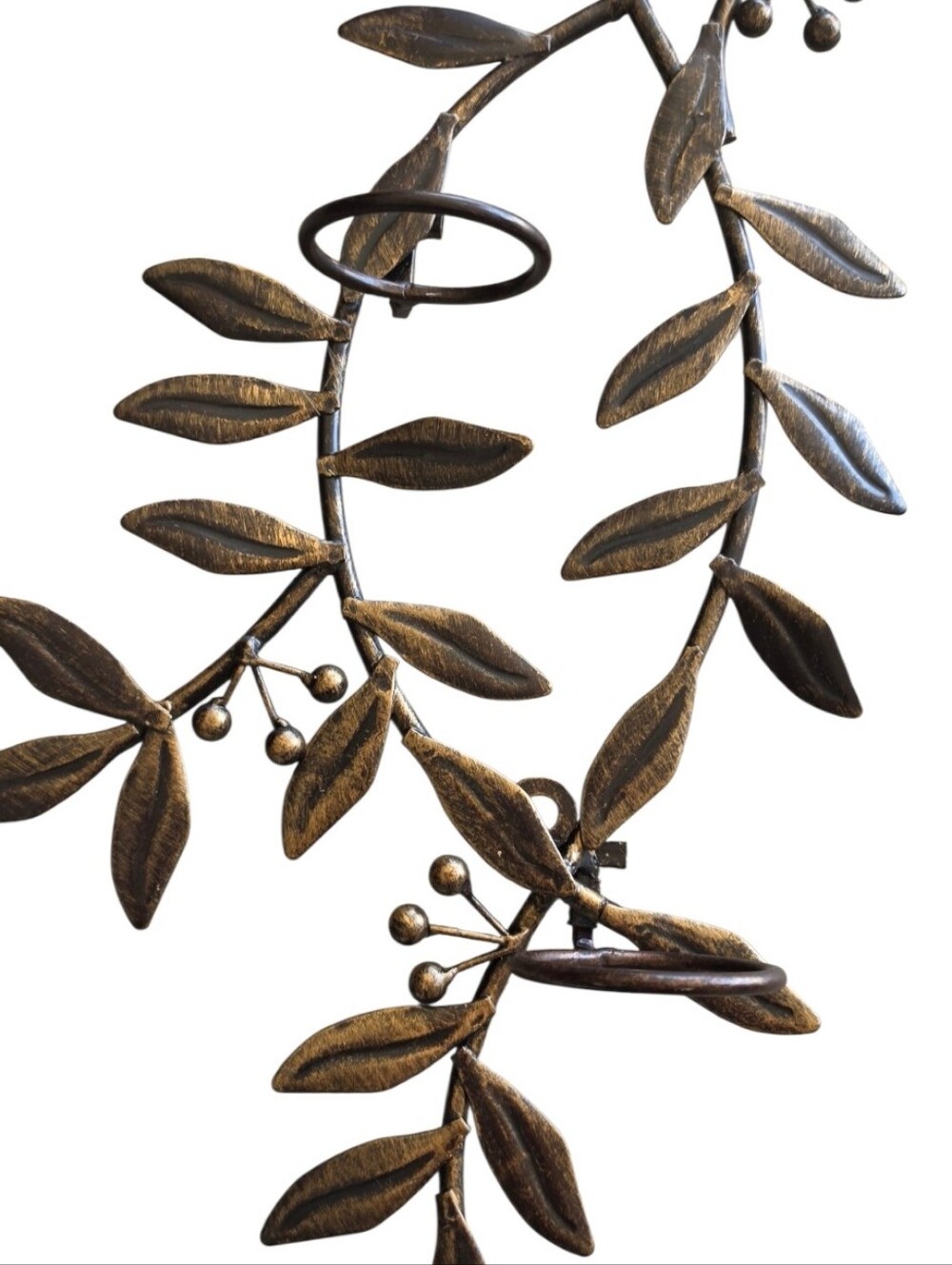 Vintage Style Metal Vine Wall Sconce 4 Votive Holders Tuscan Botanical Decor - Picture 4 of 4